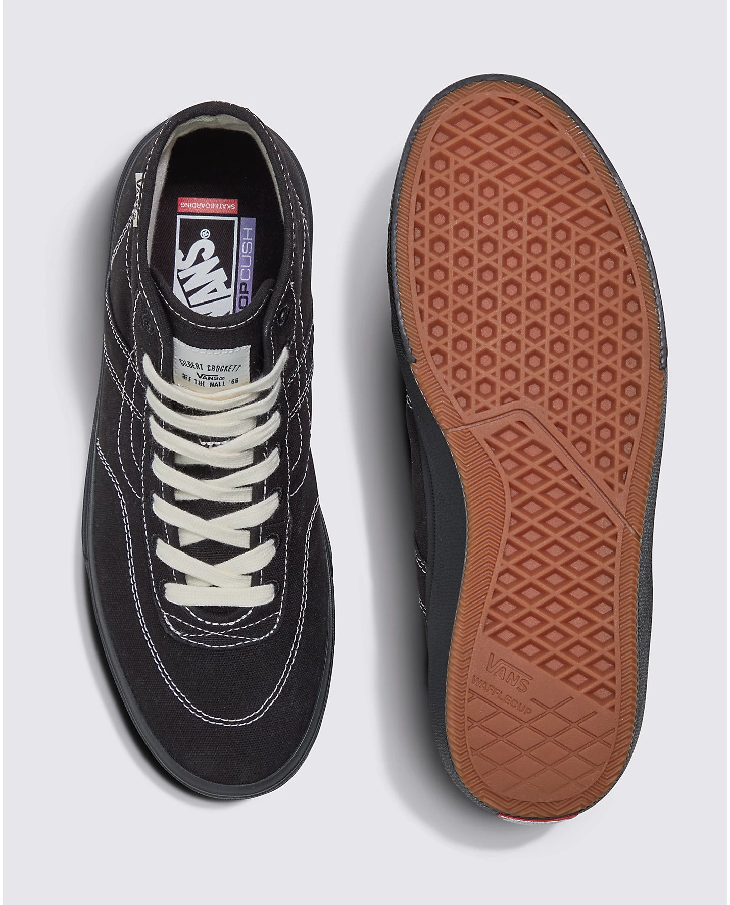 Vans Crockett High Decon Canvas Black Black White Shoes