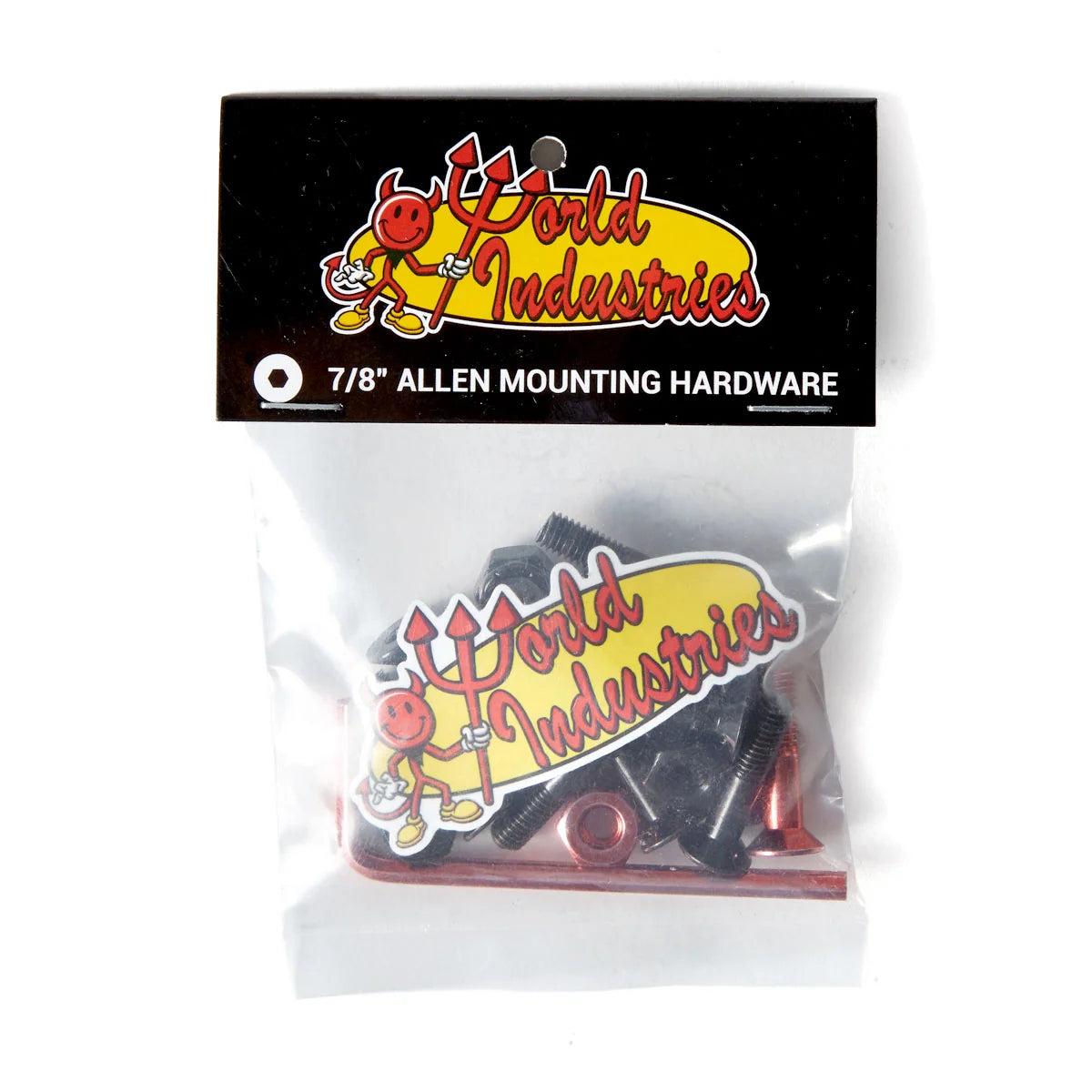 World Industries Allen mounting hardware package on a white background