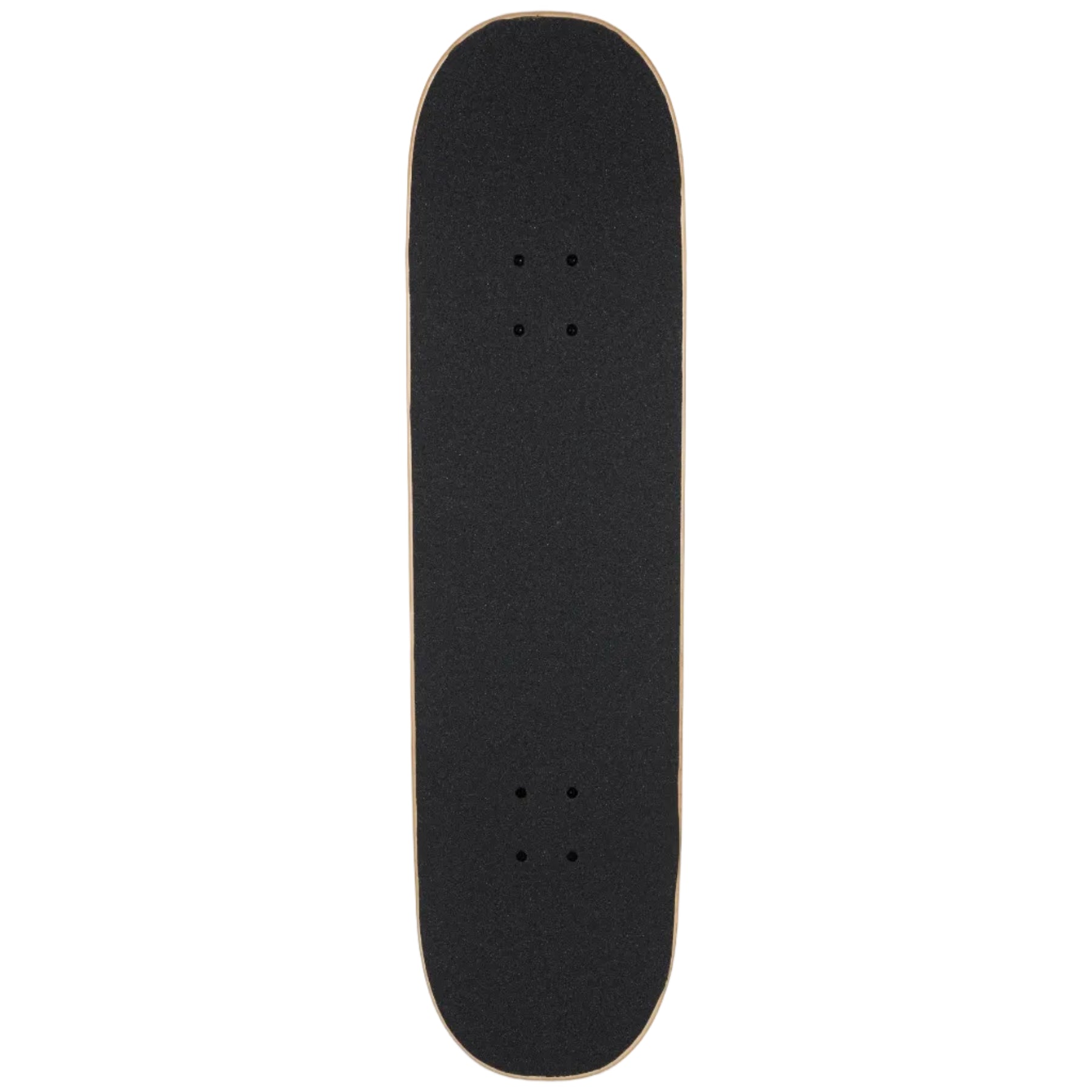 Black skateboard deck on a white background