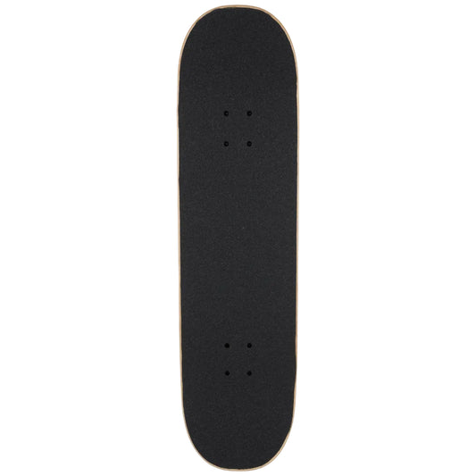 Black skateboard deck on a white background