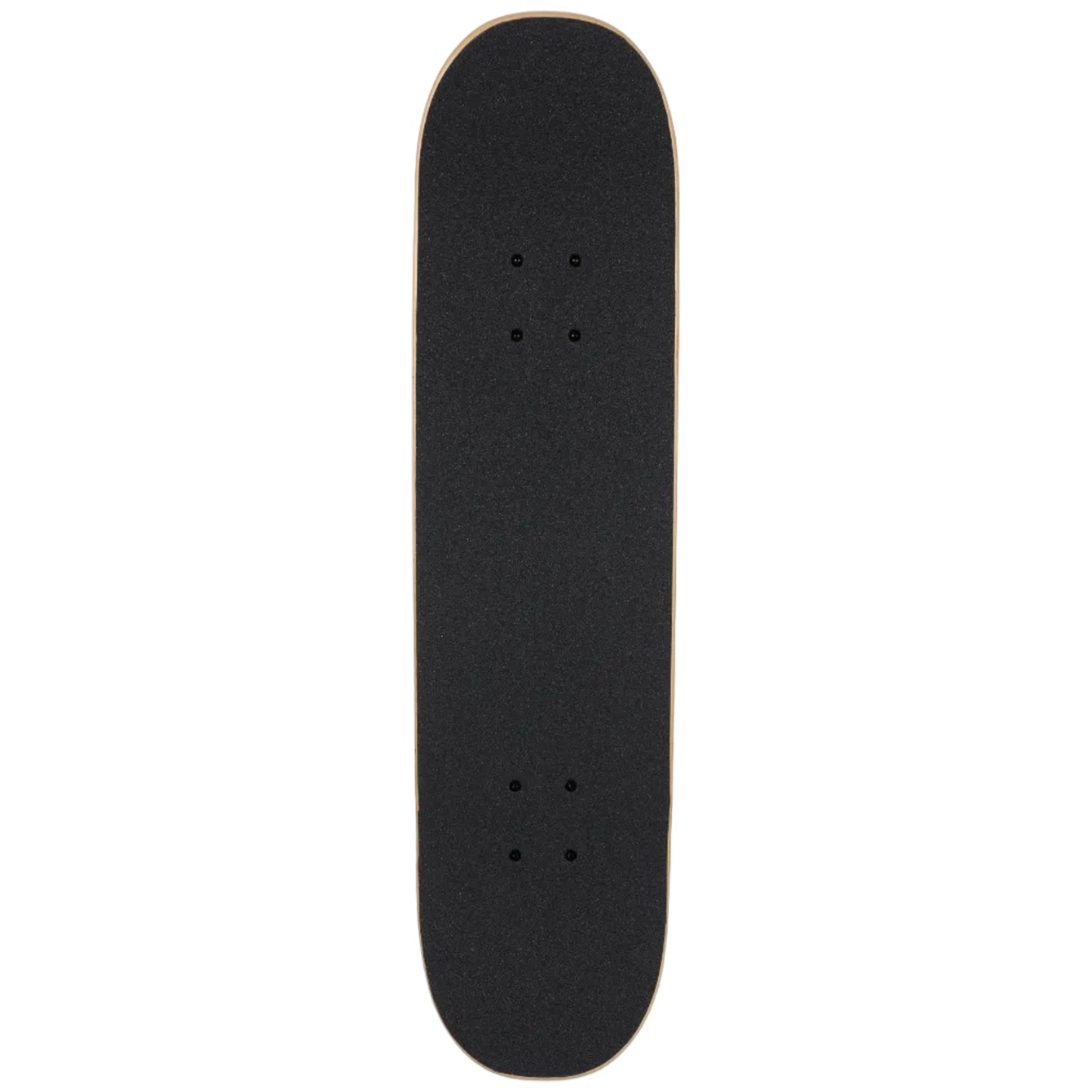 Black skateboard deck on a white background