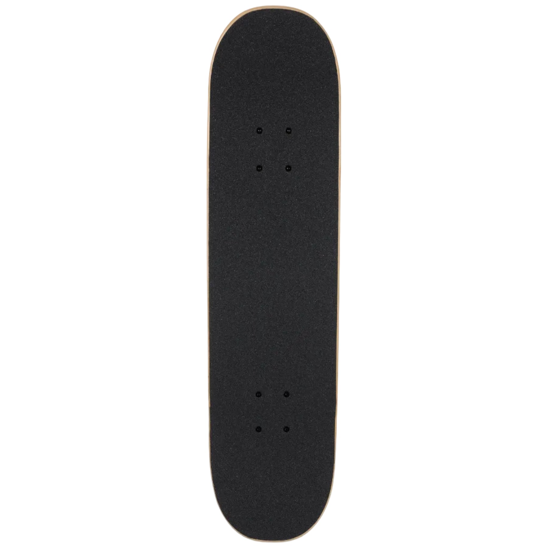 Black skateboard deck on a white background