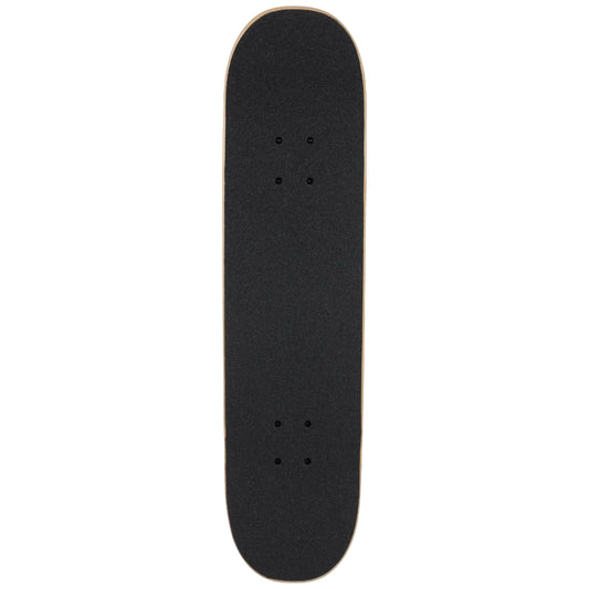 Black skateboard deck on a white background