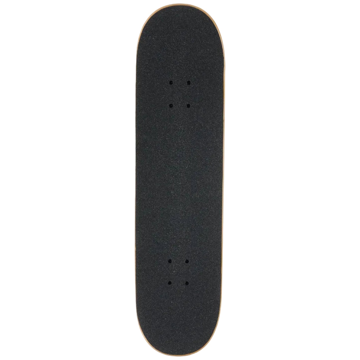 Black skateboard deck on a white background