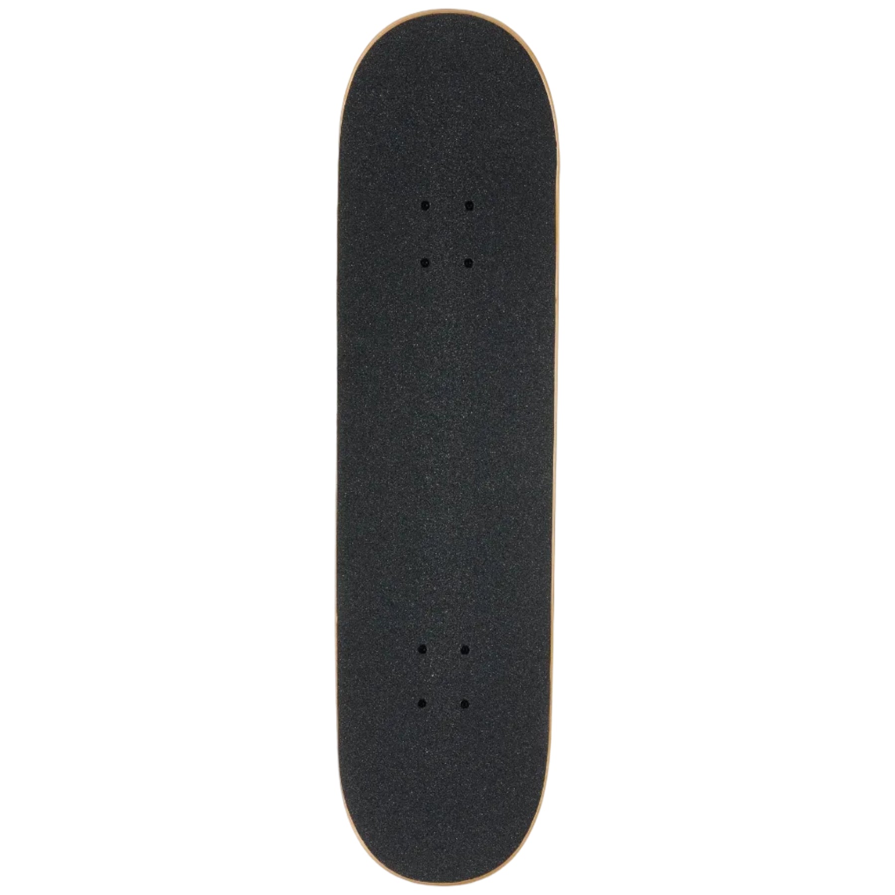 Black skateboard deck on a white background