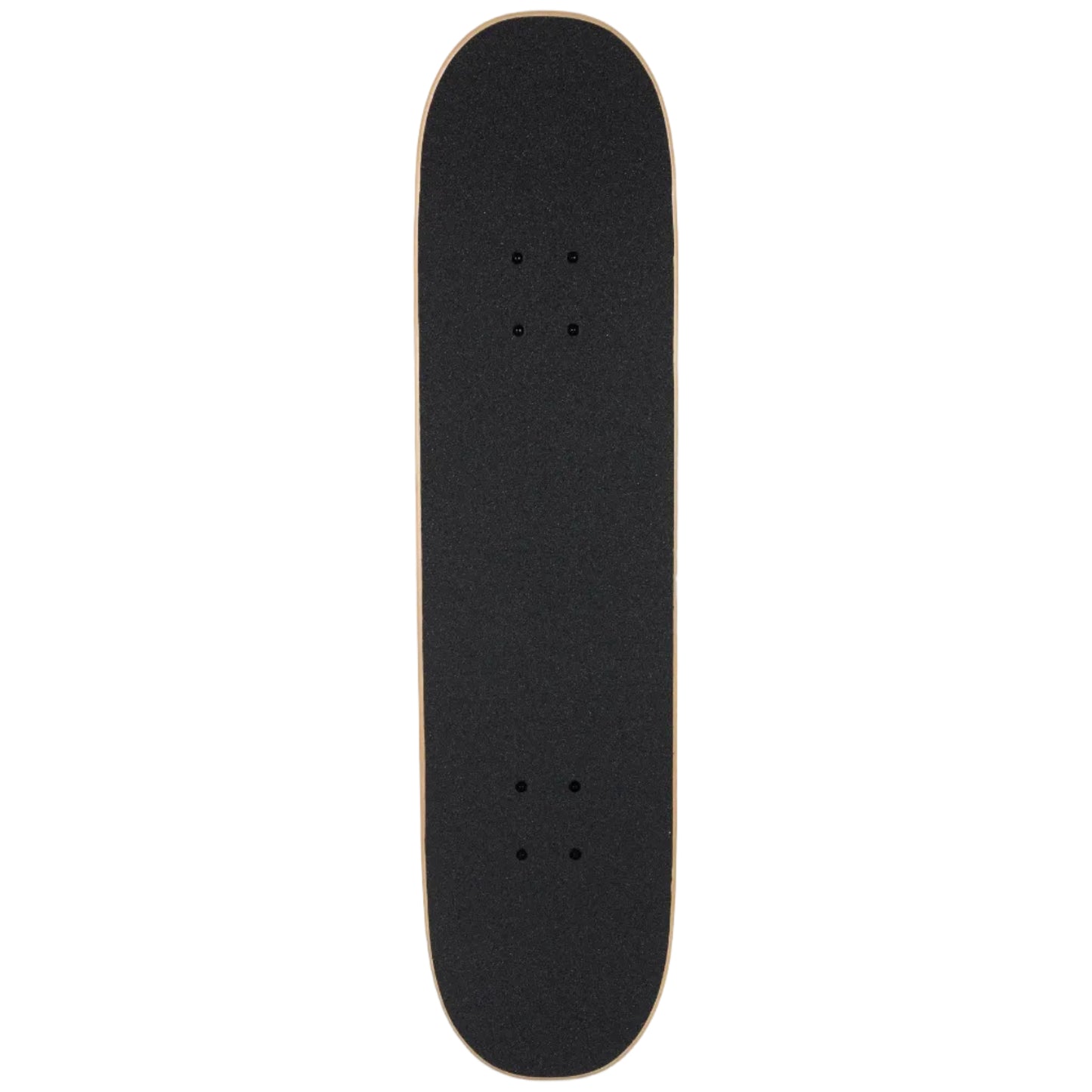 Black skateboard deck on a white background