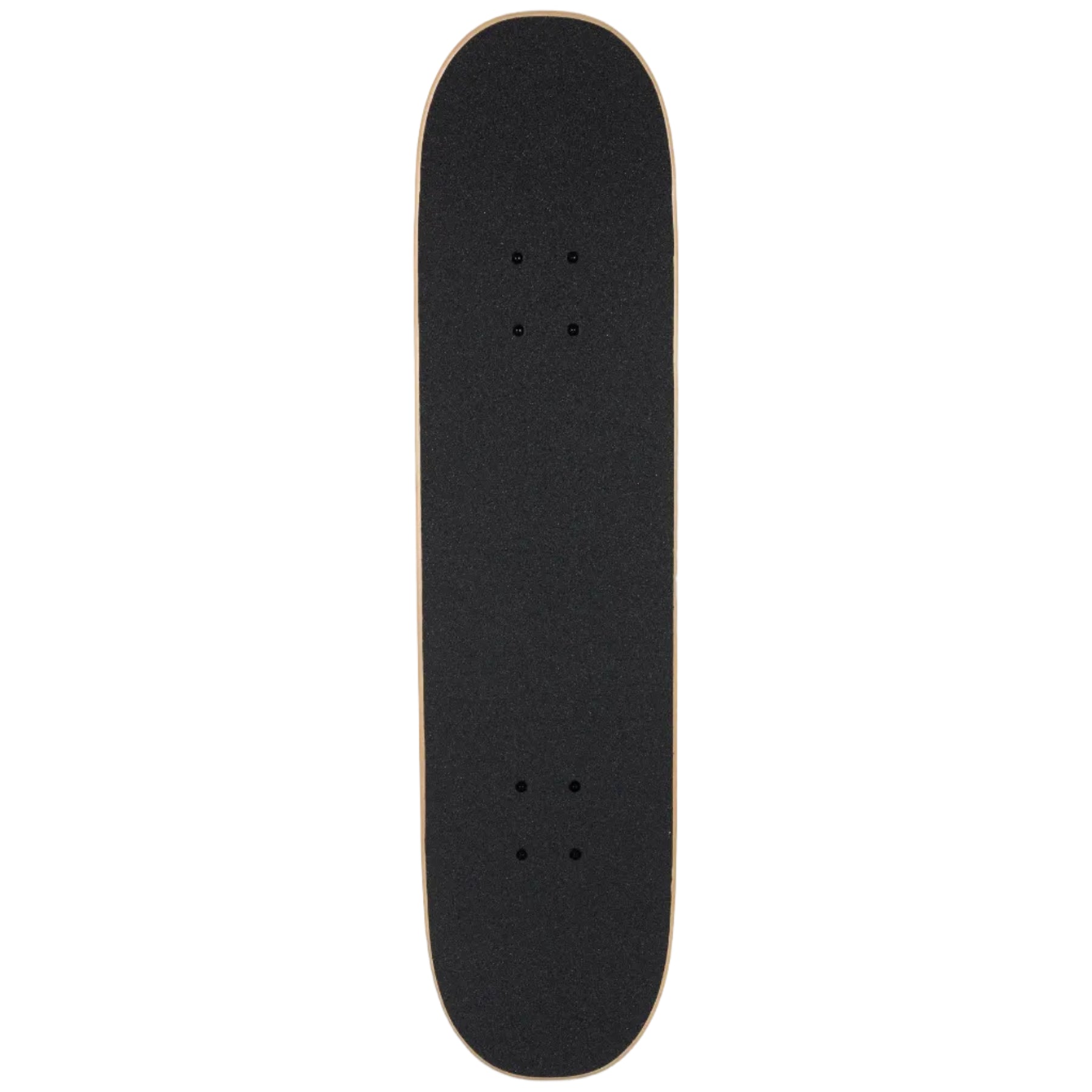 Black skateboard deck on a white background
