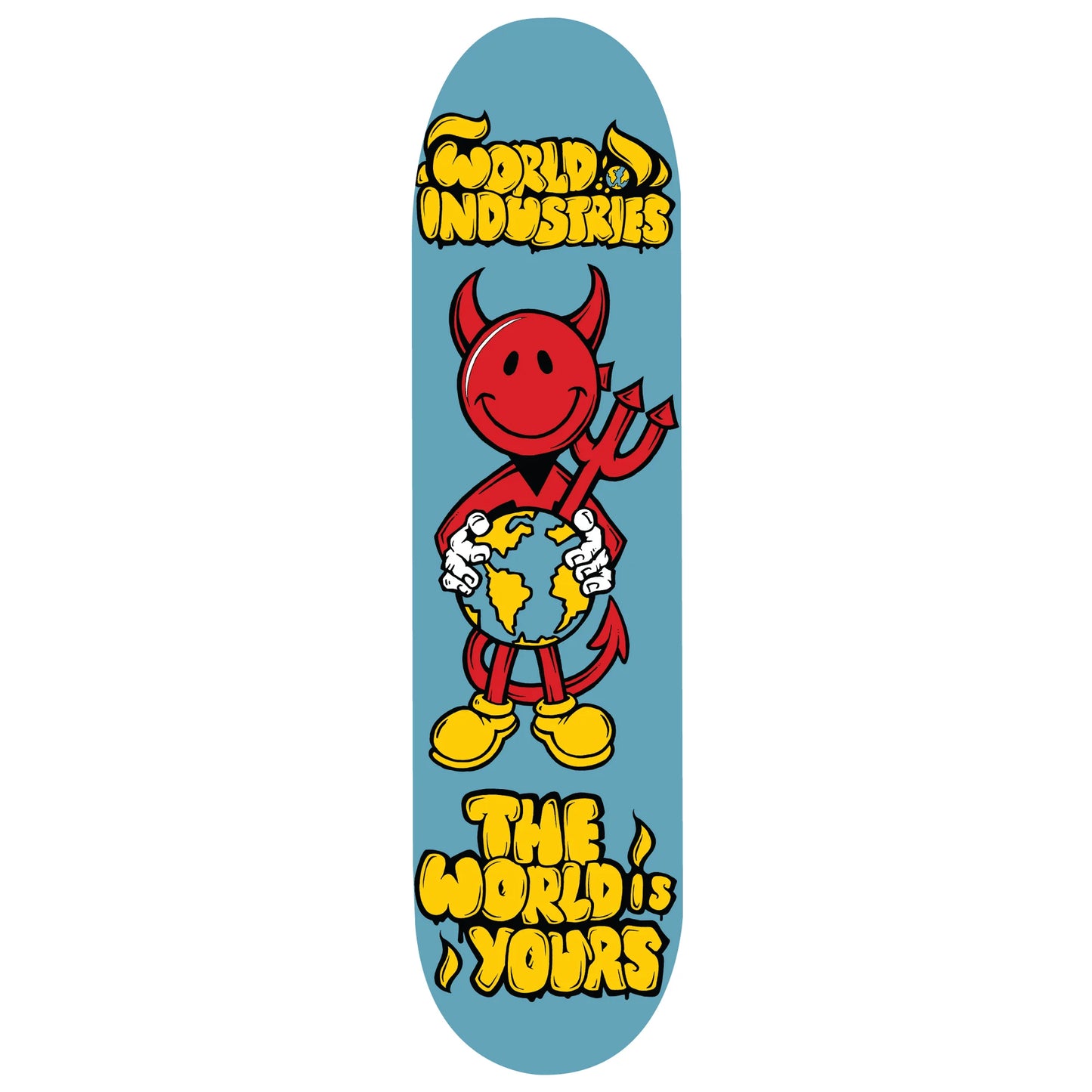 World Industries Skateboard Deck Devil Man The World Is Yours 8.38