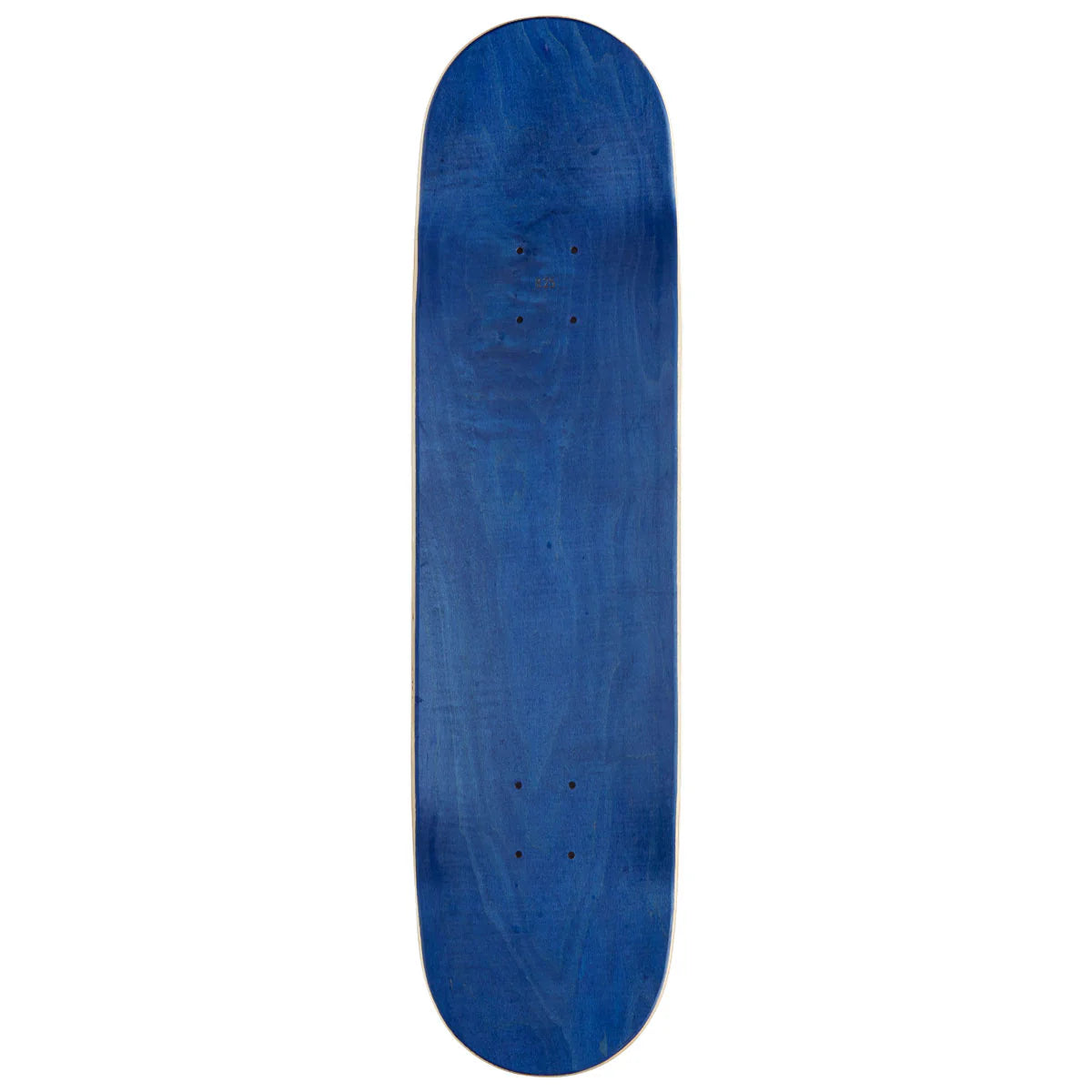 Blue skateboard deck on a white background