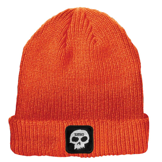 Zero Beanie Single Skull Patch Orange