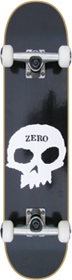 Zero Complete Skateboard Single Skull 7.5 Black White