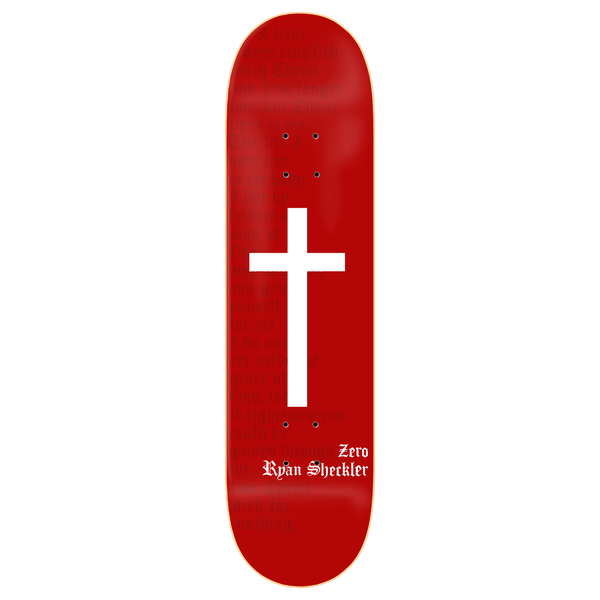 Zero Skateboard Deck Sheckler Cross 8.25 Red White