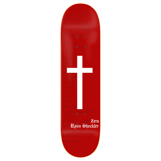Zero Skateboard Deck Sheckler Cross 8.25 Red White