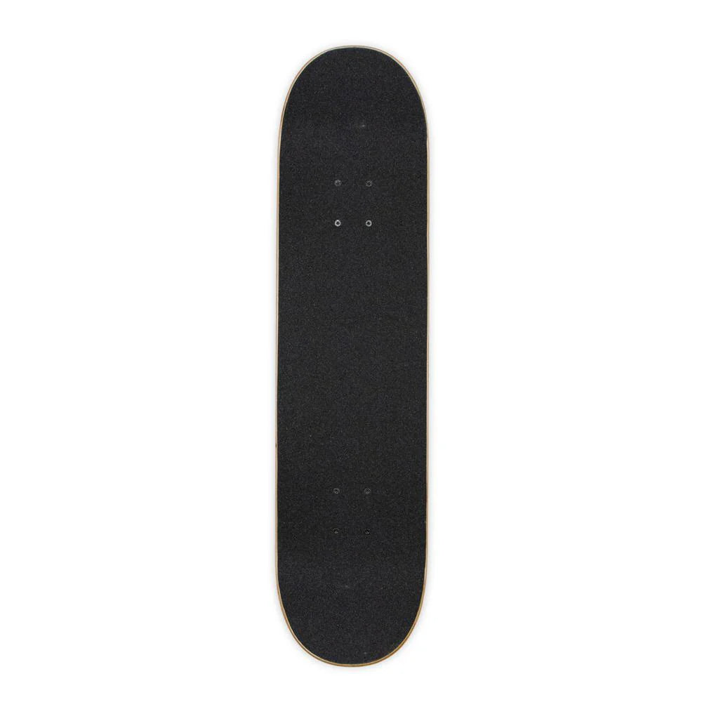 Black skateboard deck on a white background