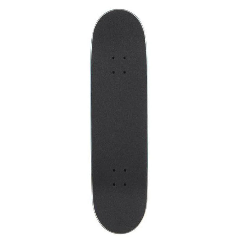Black skateboard deck on a white background