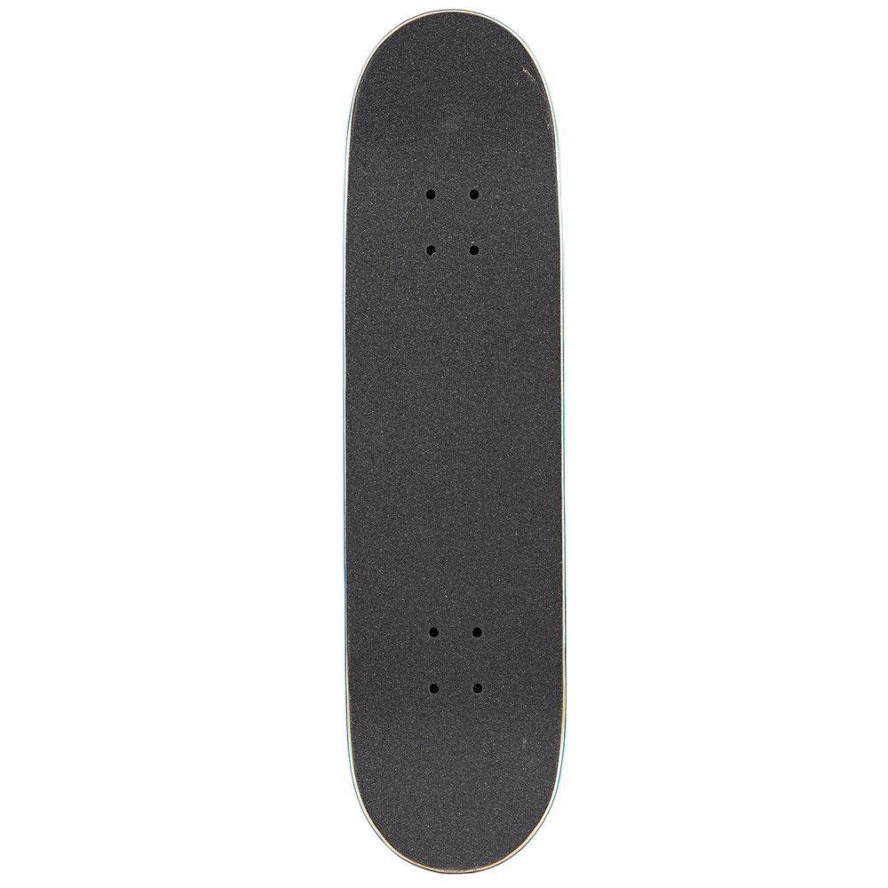 Black skateboard deck on a white background