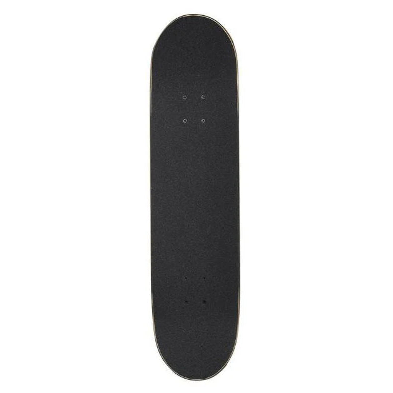 Black skateboard deck on a white background