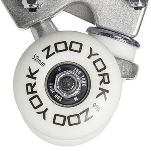Skateboard wheel with Zoo York branding on a white background