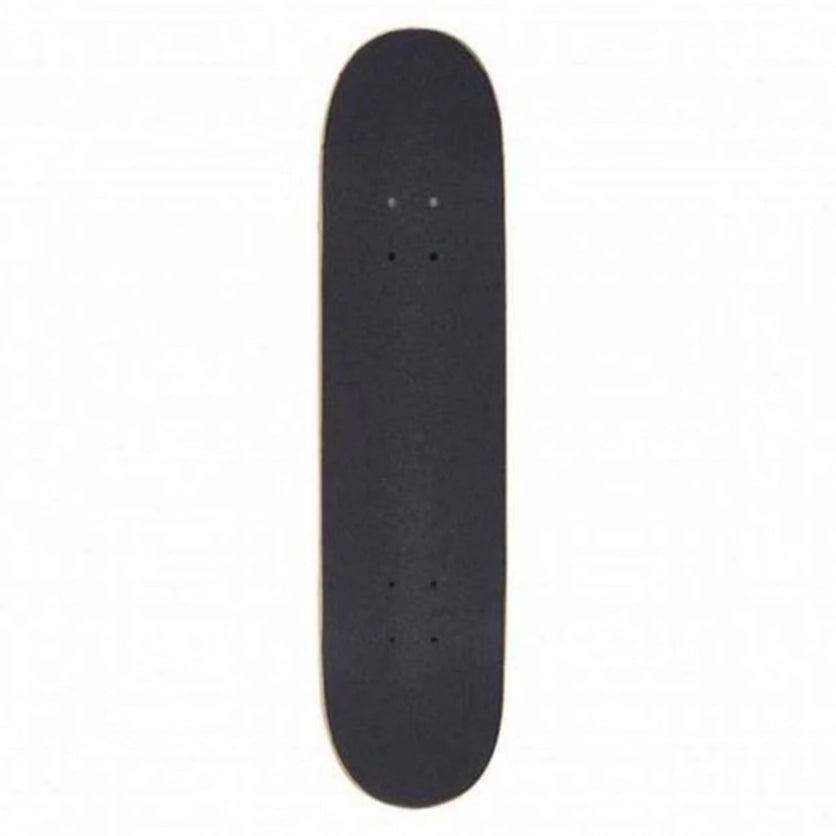 Black skateboard deck on a white background
