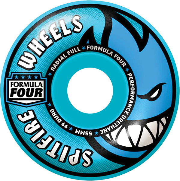 Spitfire Wheels Formula 4 Radial Full 55mm 99A Light Blue