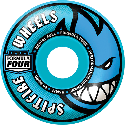 Spitfire Wheels Formula 4 Radial Full 55mm 99A Light Blue