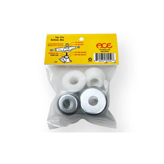 Packaged skateboard bearings with a yellow ACE label on a white background