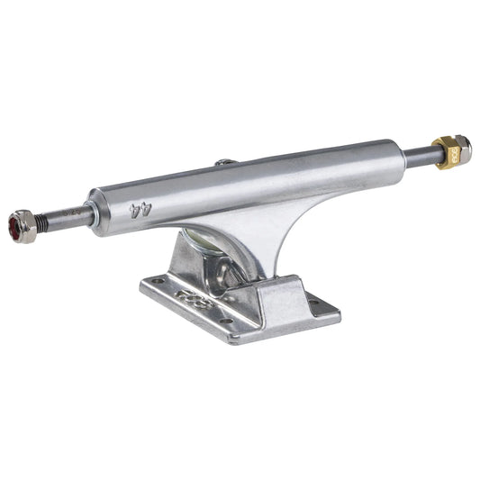 Silver skateboard truck on a white background