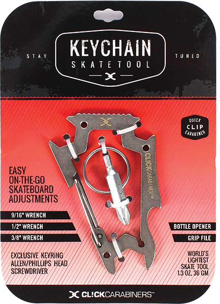 Sk8ology Carabiner Keychain Skateboard Tool Silver