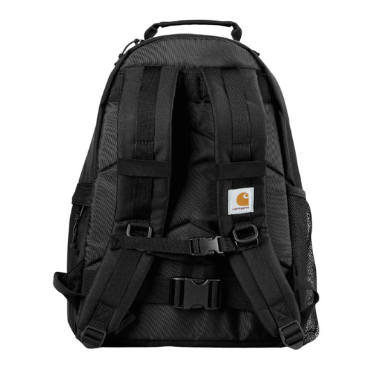 Black backpack with Carhartt logo on a light gray background