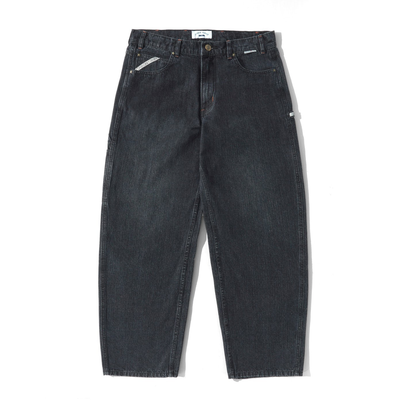 Black jeans on a white background