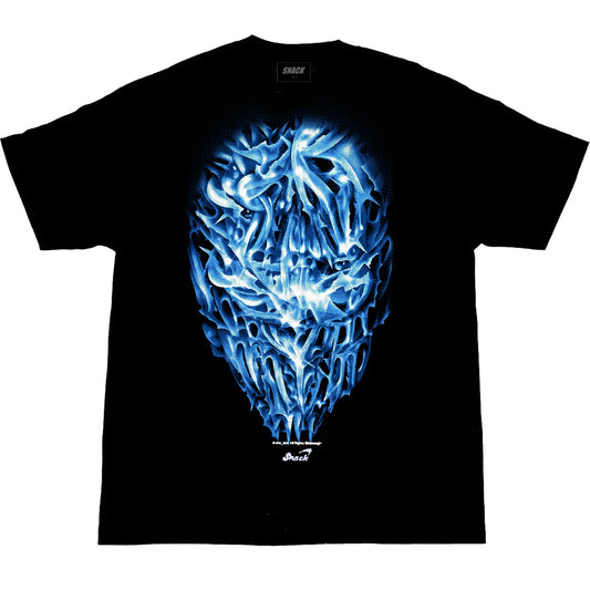 Snack Skateboards Shirt Chrome Face Tee Black