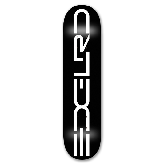 EDGLRD Skateboard Deck Tech Script Black White 8.5