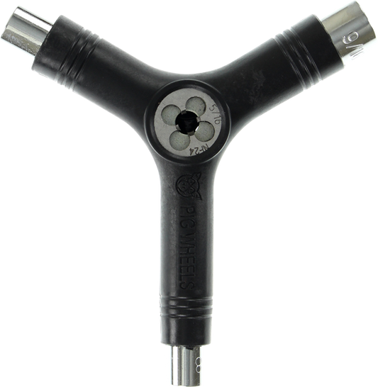 Pig Skateboard Tool Tri Socket Threader Black