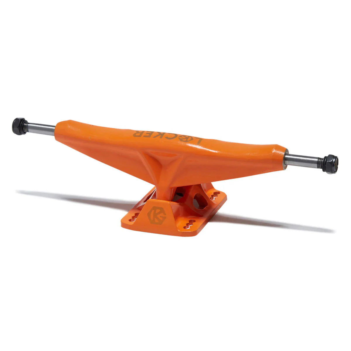 Orange skateboard truck on a white background