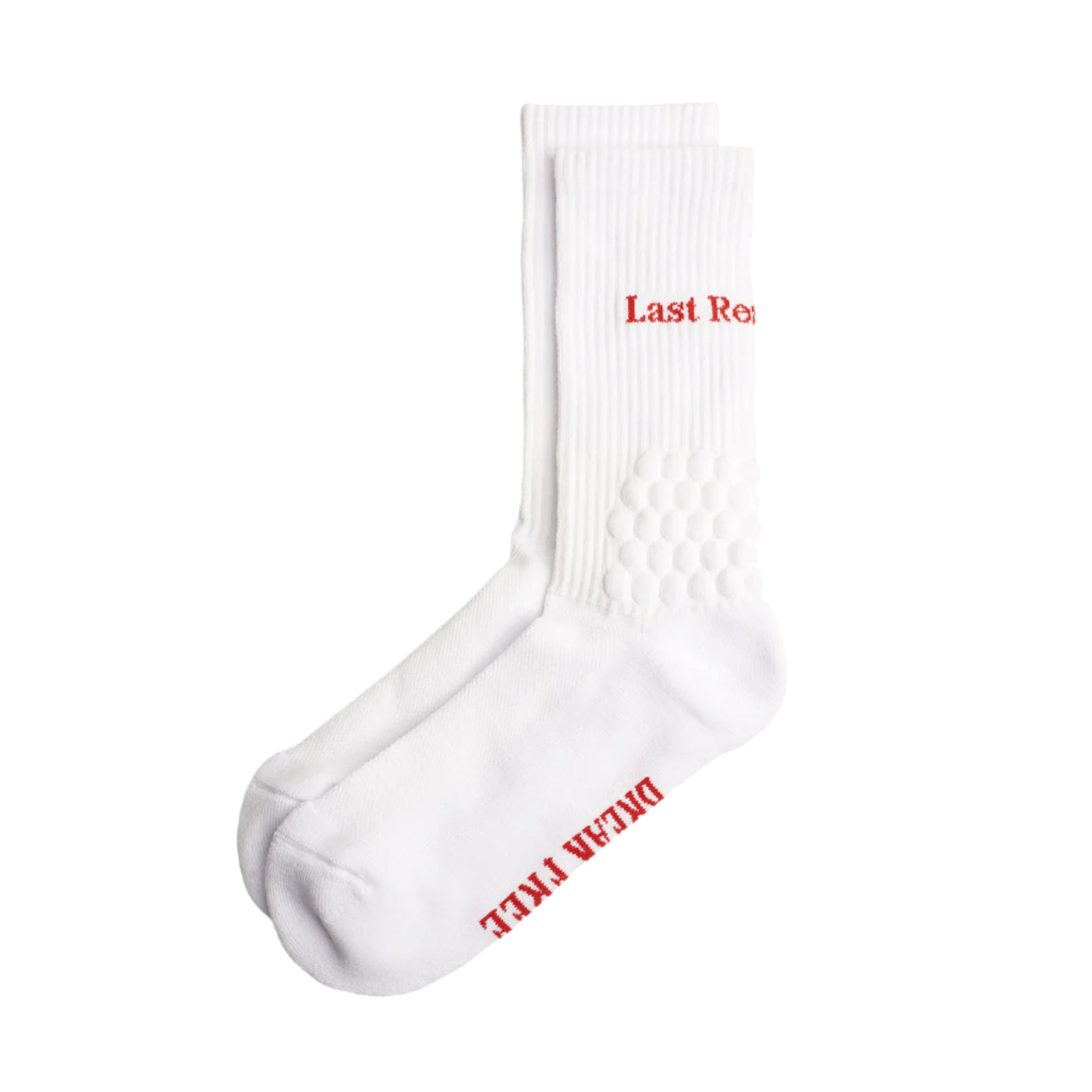 white and red skateboarding socks