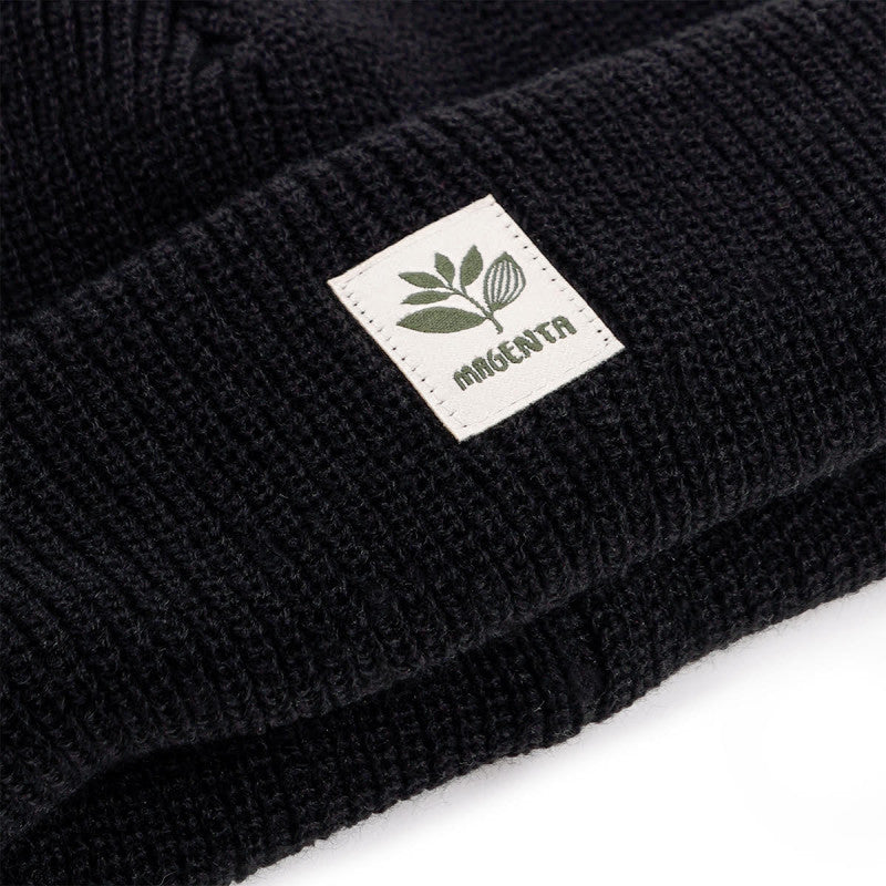 black knit beanie