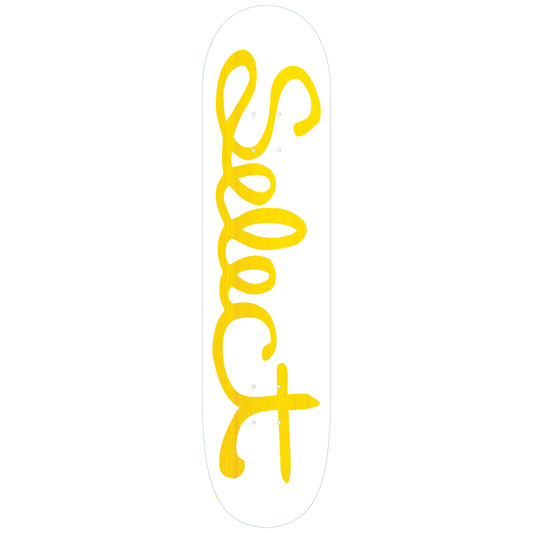 Select Skateboard Deck Classic Script White