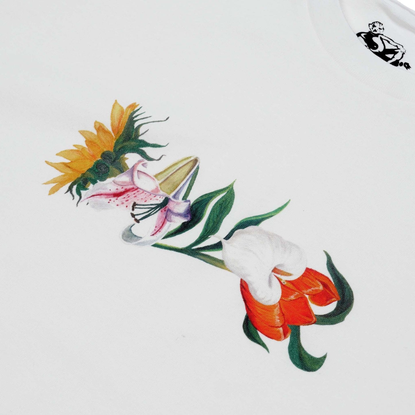 Dancer Shirt Mixed Flowers Tee White