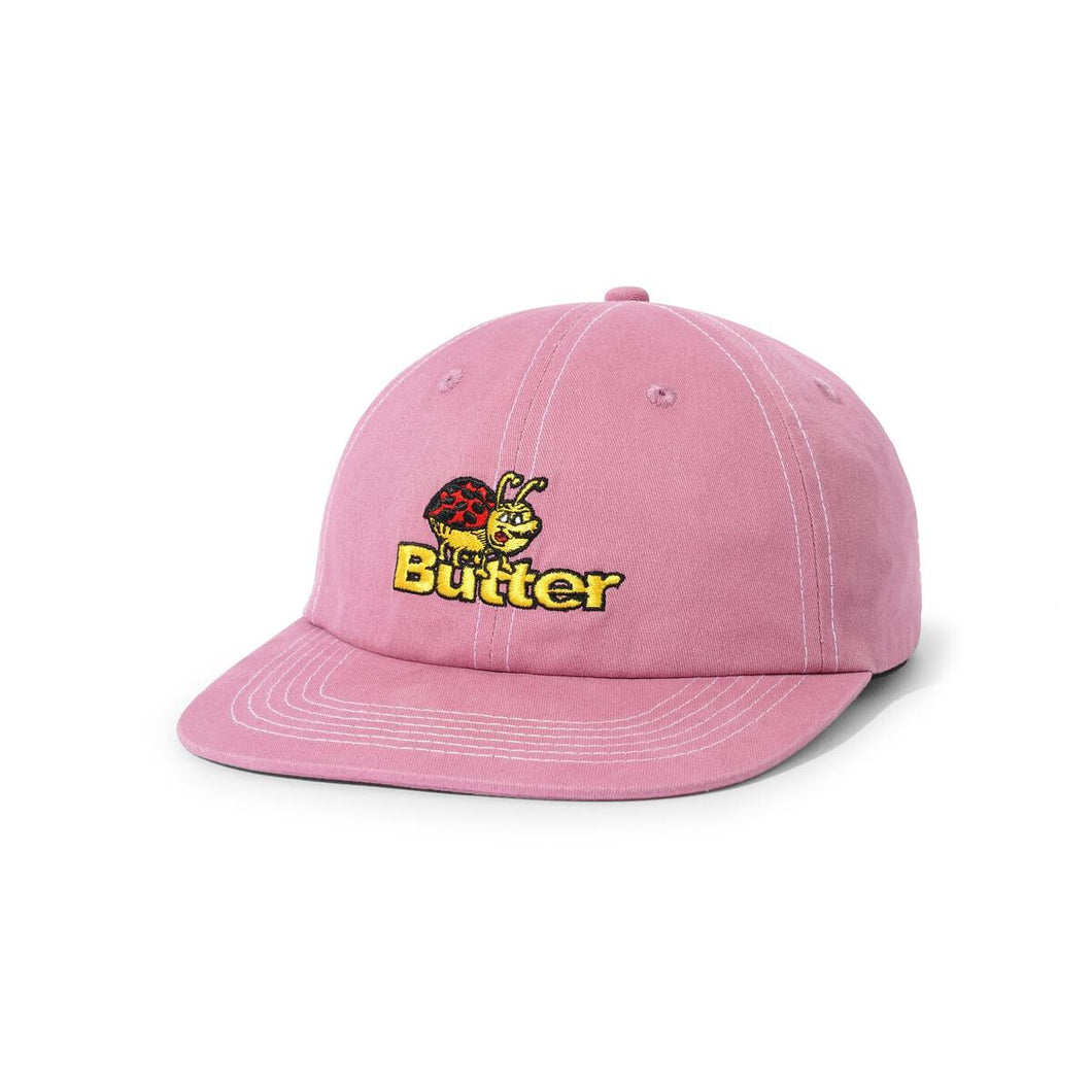 BUTTER GOODS BUG 6 PANEL CAP - BERRY