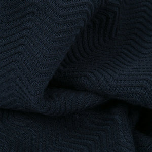 DIME WAVE CABLE KNIT SWEATER - NAVY
