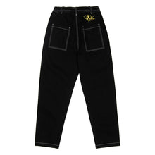 Load image into Gallery viewer, WKND LOOSIES PANTS - BLACK DENIM - CONTRAST STITCHING
